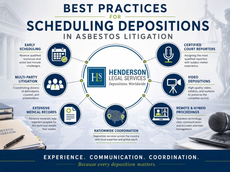 Best Practices from Henderson Legal Services for Scheduling Depositions in Asbestos Litigation